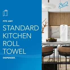 Kitchen Paper Towels (41482), with Fast-Drying Absorbency Pockets™, White, Perforated Standard Paper Towel Rolls