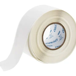 Label Maker Label: White, Die Cut Paper with Semi Perm Adhesive, 3-1/2" OAL, 1-1/8" OAW, 130 per Roll, 2 Roll