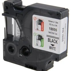 Label Maker Label: White, Heat Shrinkable Polyolefin, 60" OAL, 1/2" OAW
