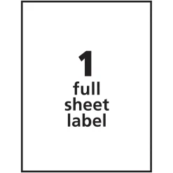 Label Maker Label: White, Paper, 11" OAL, 8-1/2" OAW, 100 per Roll