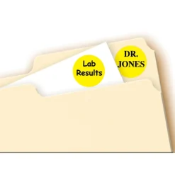 Label Maker Label: Yellow, Paper, 3/4" OAL, 3/4" OAW, 1,008 per Roll