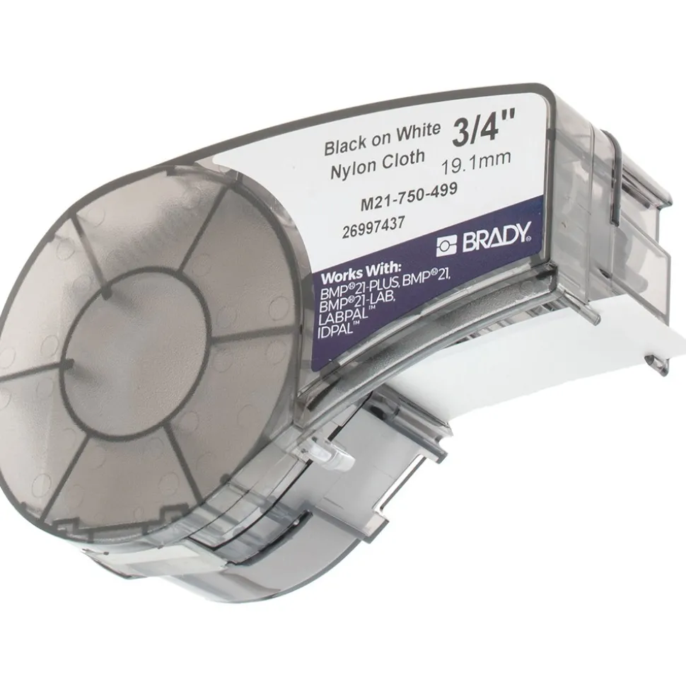Label Tape: 3/4" x 16', Nylon, White