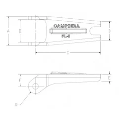 Latch Kit: 2.236" Latch Length, 0.239" Latch Thickness, Not for Lifting