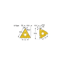 Laydown Threading Insert: 16ERMAG60 IC908, Carbide