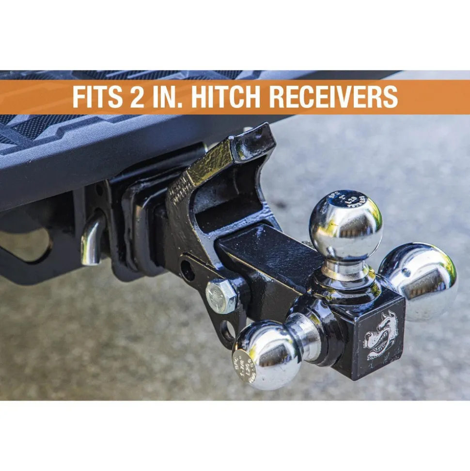 6,000, 7,500 & 10,000 Lb Capacity, 7-1/2" Long, 2" Shank, Triball Hitch Drawbar with Pintle Hook