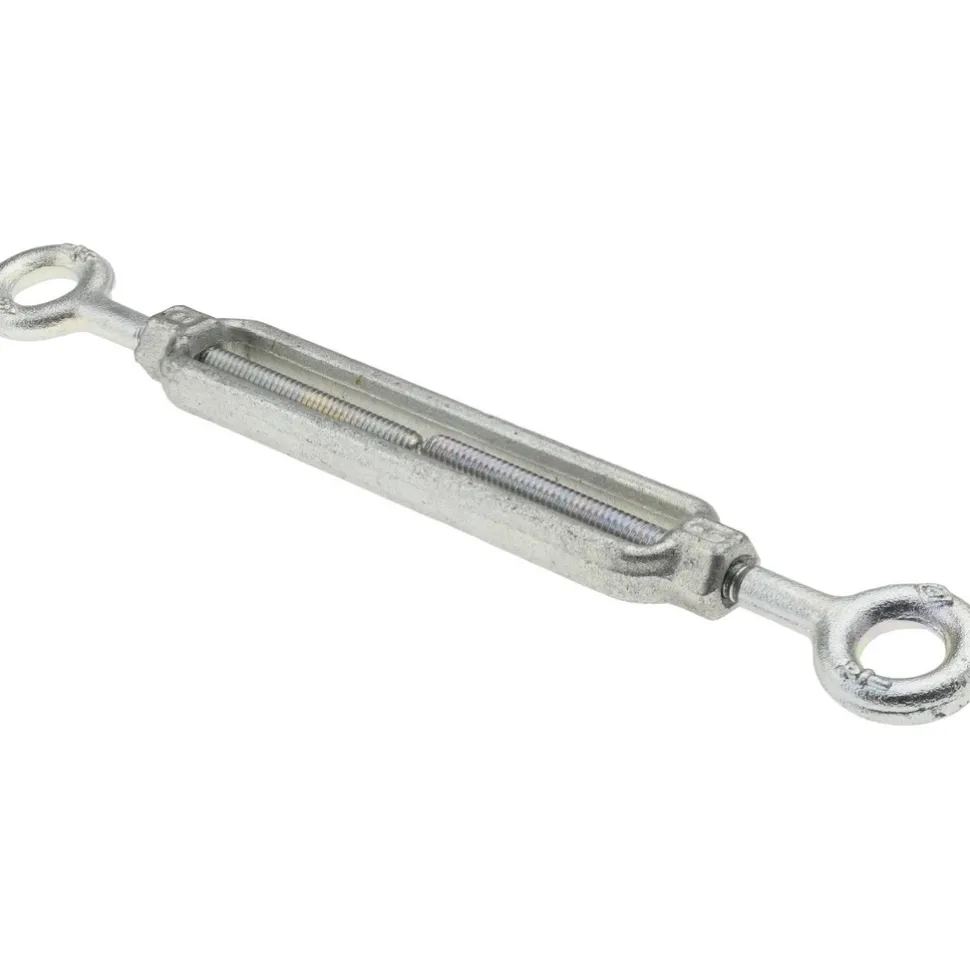 500 Lb Load Limit, 1/4" Thread Dia, 4" Take Up, Steel Eye & Eye Turnbuckle