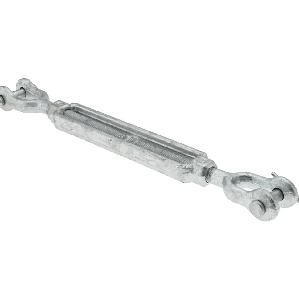 2,200 Lb Load Limit, 1/2" Thread Dia, 6" Take Up, Steel Jaw & Jaw Turnbuckle
