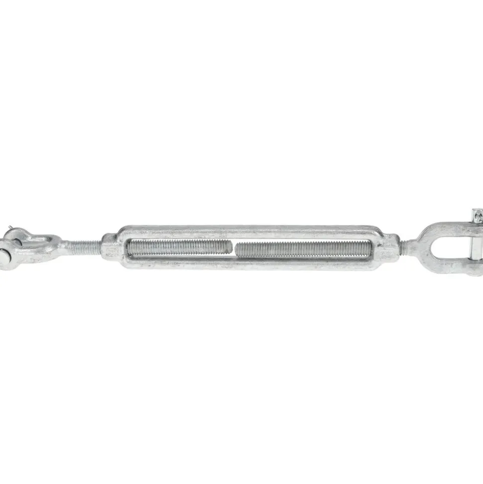 1,200 Lb Load Limit, 3/8" Thread Dia, 6" Take Up, Steel Jaw & Jaw Turnbuckle