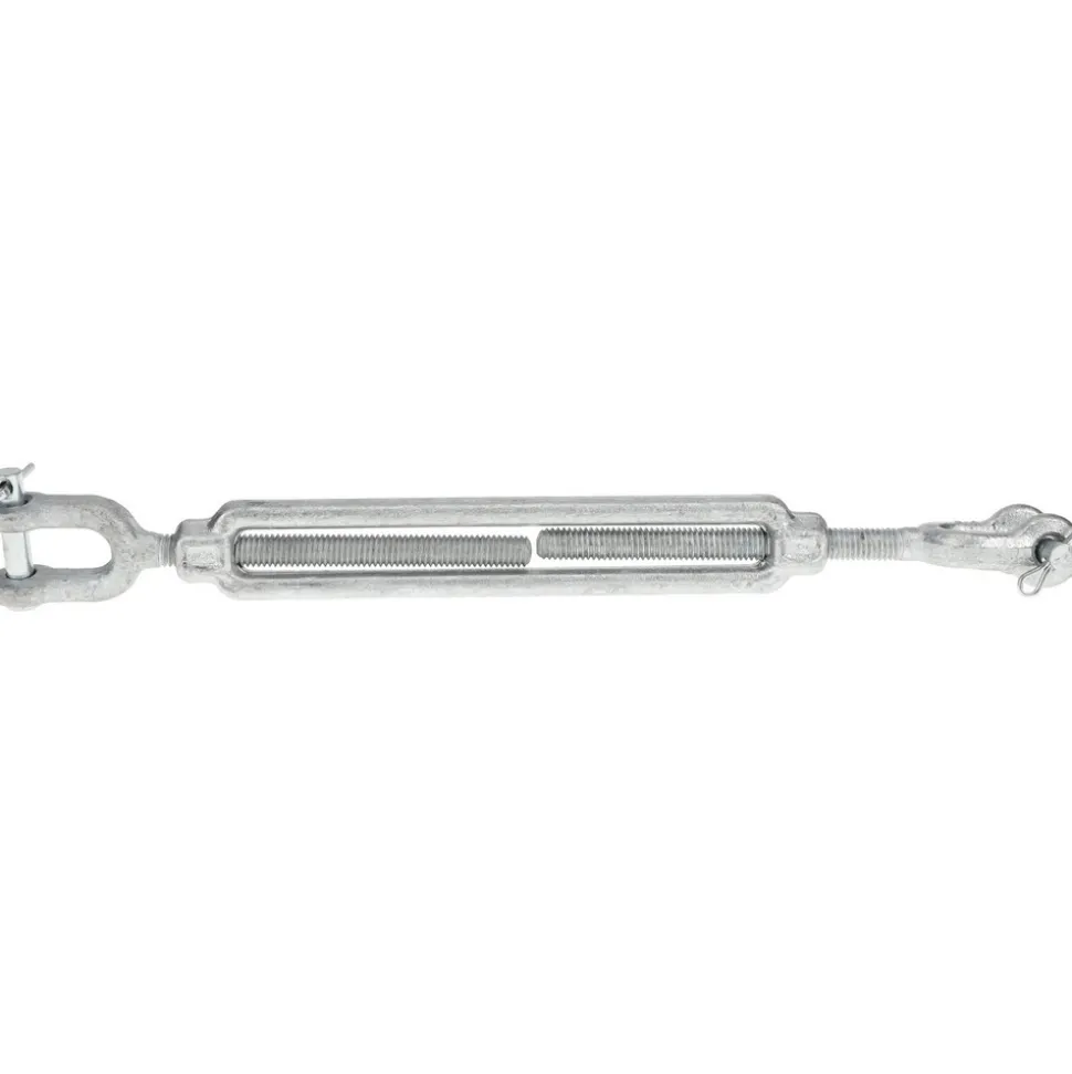 1,200 Lb Load Limit, 3/8" Thread Dia, 6" Take Up, Steel Jaw & Jaw Turnbuckle