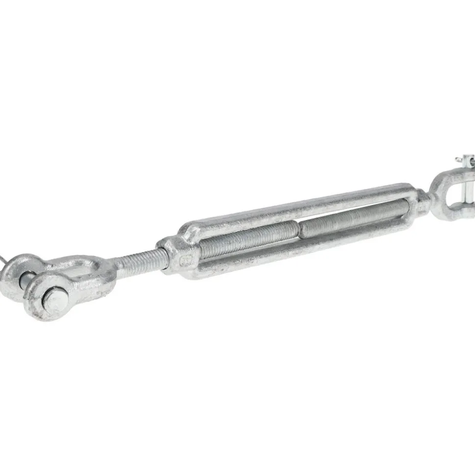 1,200 Lb Load Limit, 3/8" Thread Dia, 6" Take Up, Steel Jaw & Jaw Turnbuckle