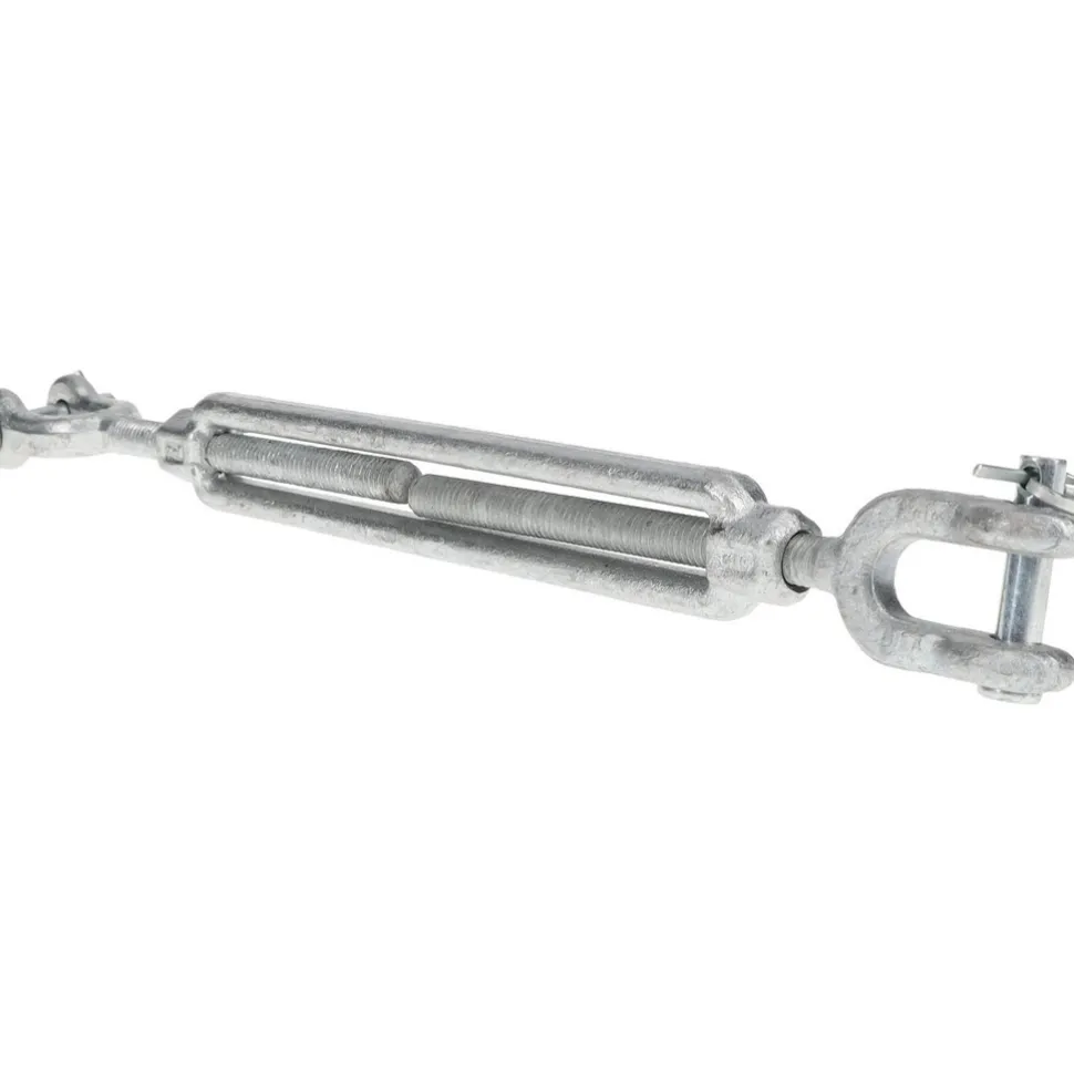 1,200 Lb Load Limit, 3/8" Thread Dia, 6" Take Up, Steel Jaw & Jaw Turnbuckle