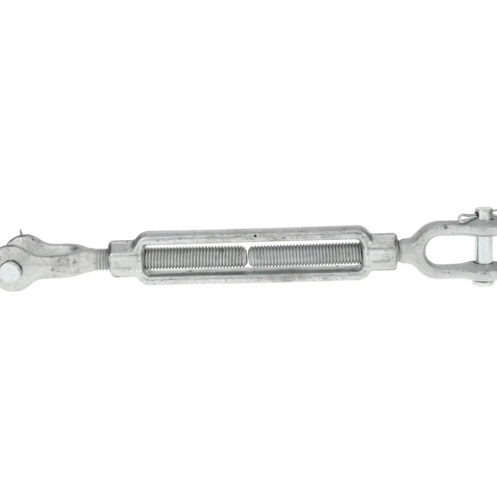3,500 Lb Load Limit, 5/8" Thread Dia, 6" Take Up, Steel Jaw & Jaw Turnbuckle