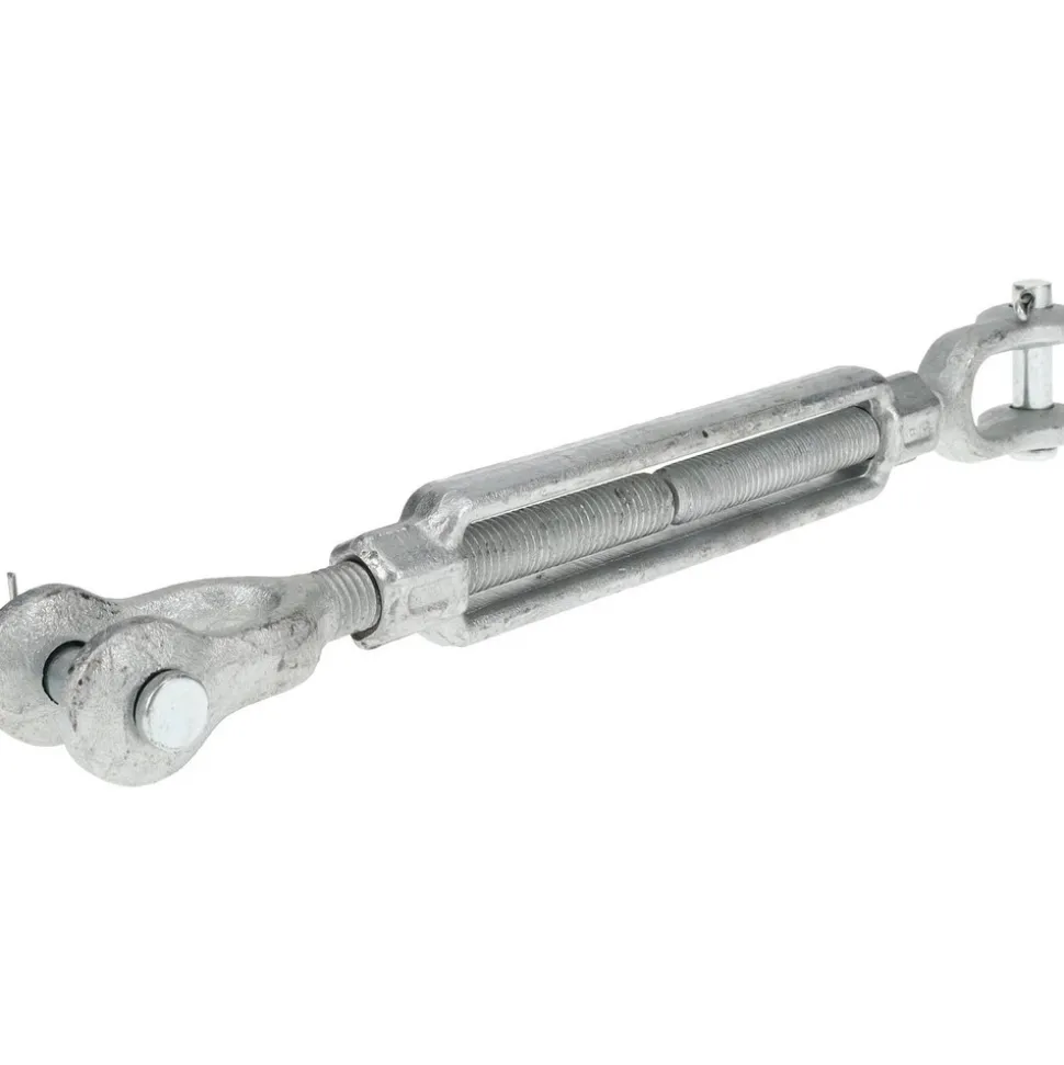 3,500 Lb Load Limit, 5/8" Thread Dia, 6" Take Up, Steel Jaw & Jaw Turnbuckle