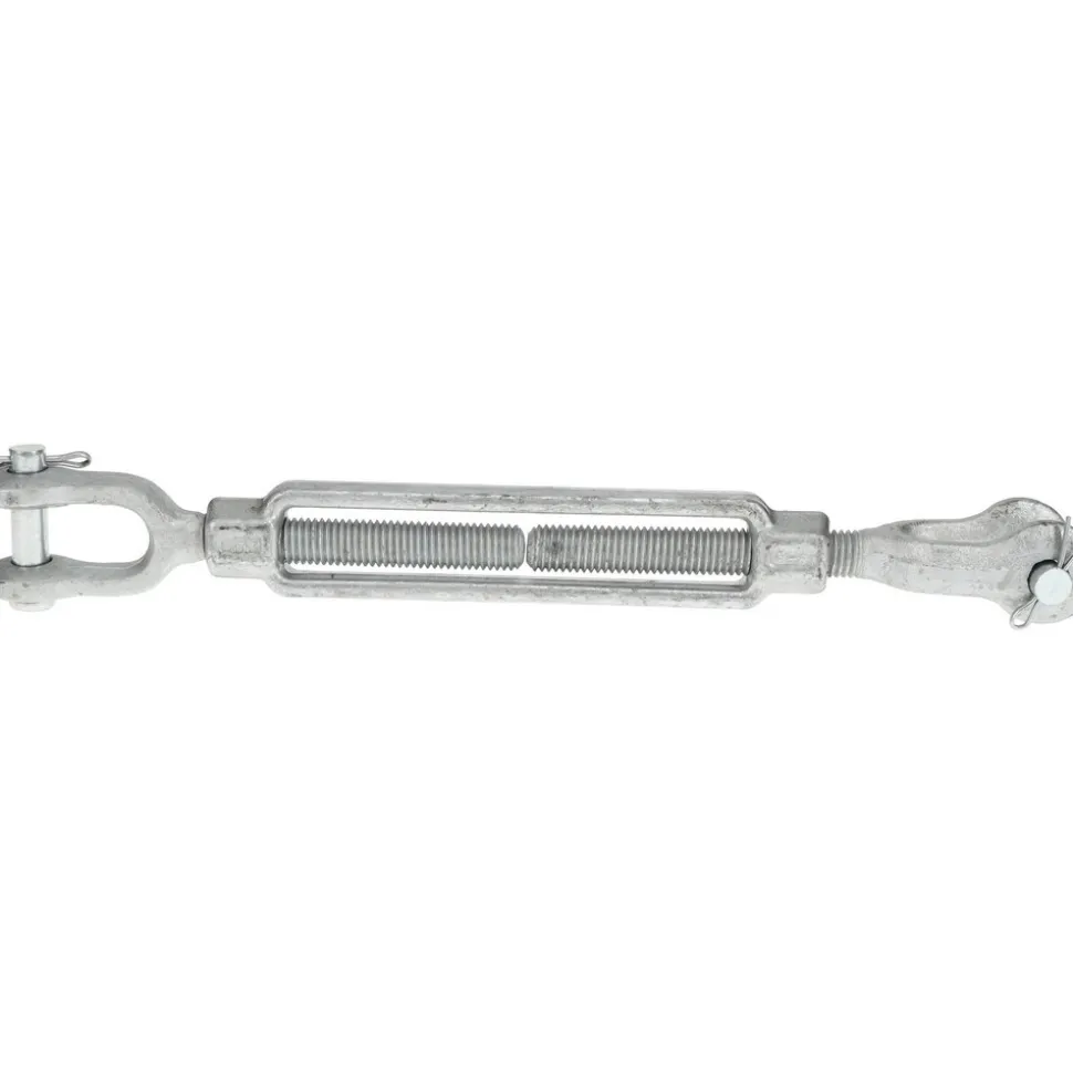 3,500 Lb Load Limit, 5/8" Thread Dia, 6" Take Up, Steel Jaw & Jaw Turnbuckle