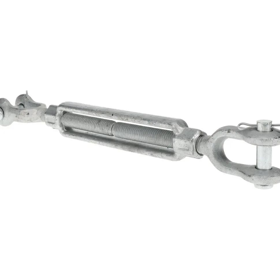 3,500 Lb Load Limit, 5/8" Thread Dia, 6" Take Up, Steel Jaw & Jaw Turnbuckle