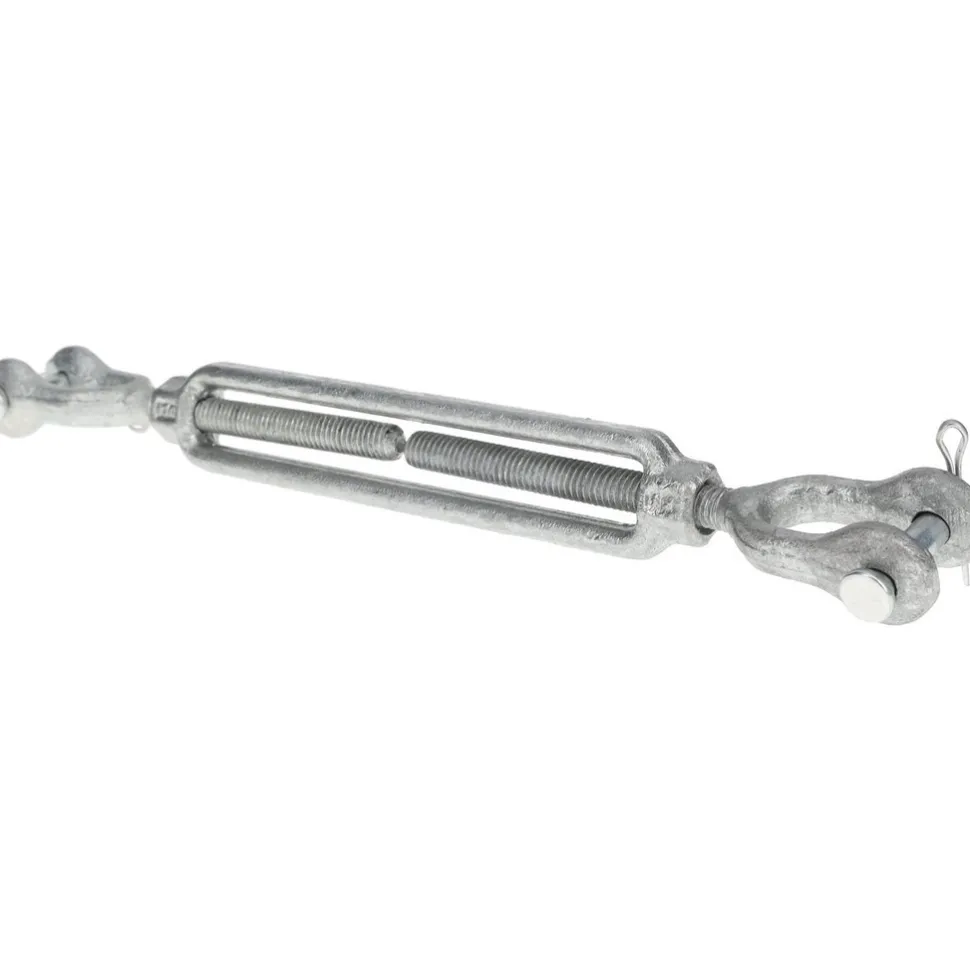 800 Lb Load Limit, 5/16" Thread Dia, 4-1/2" Take Up, Steel Jaw & Jaw Turnbuckle