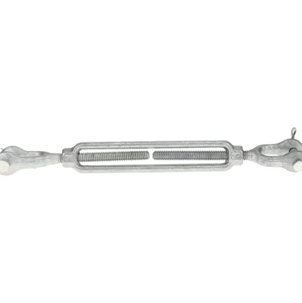 800 Lb Load Limit, 5/16" Thread Dia, 4-1/2" Take Up, Steel Jaw & Jaw Turnbuckle