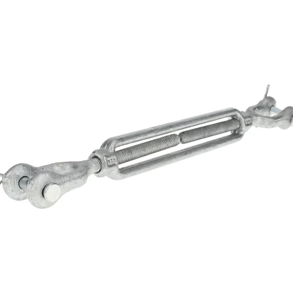 800 Lb Load Limit, 5/16" Thread Dia, 4-1/2" Take Up, Steel Jaw & Jaw Turnbuckle