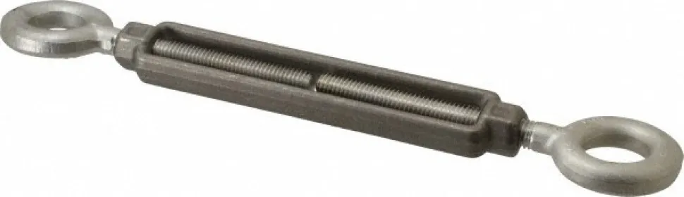 2,200 Lb Load Limit, 1/2" Thread Dia, 6" Take Up, Stainless Steel Eye & Eye Turnbuckle