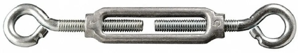 52 Lb Load Limit, #12 Thread Dia, 1-13/16" Take Up, Aluminum Eye & Eye Turnbuckle