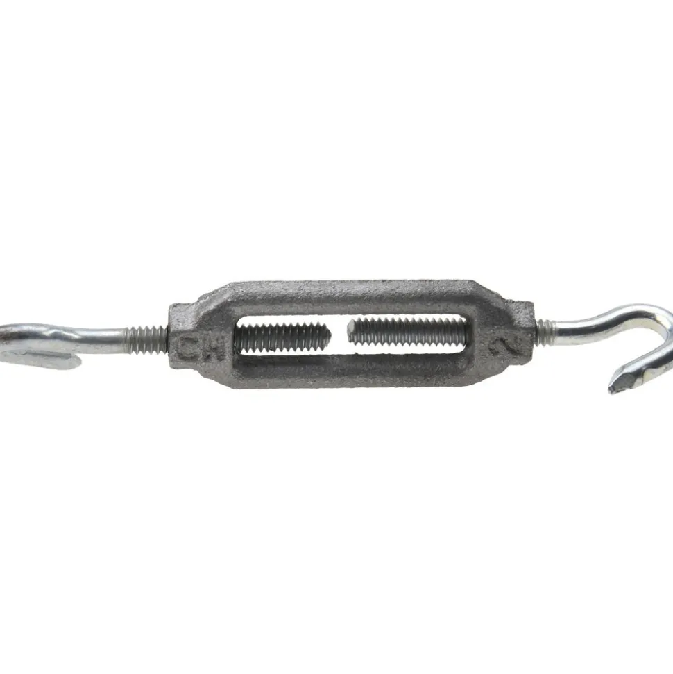 44 Lb Load Limit, #10 Thread Dia, 1-1/2" Take Up, Aluminum Hook & Hook Turnbuckle