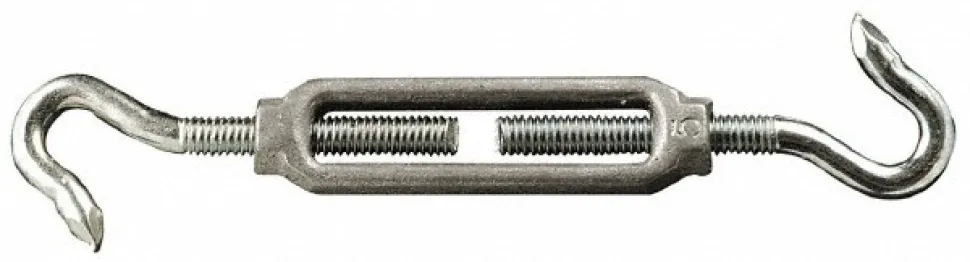 174 Lb Load Limit, 3/8" Thread Dia, 2-7/8" Take Up, Malleable Iron Hook & Hook Turnbuckle