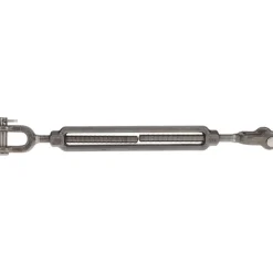 1,200 Lb Load Limit, 3/8" Thread Dia, 6" Take Up, Stainless Steel Jaw & Jaw Turnbuckle