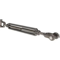 1,200 Lb Load Limit, 3/8" Thread Dia, 6" Take Up, Stainless Steel Jaw & Jaw Turnbuckle