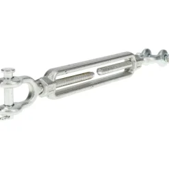 500 Lb Load Limit, 1/4" Thread Dia, 4" Take Up, Steel Jaw & Jaw Turnbuckle