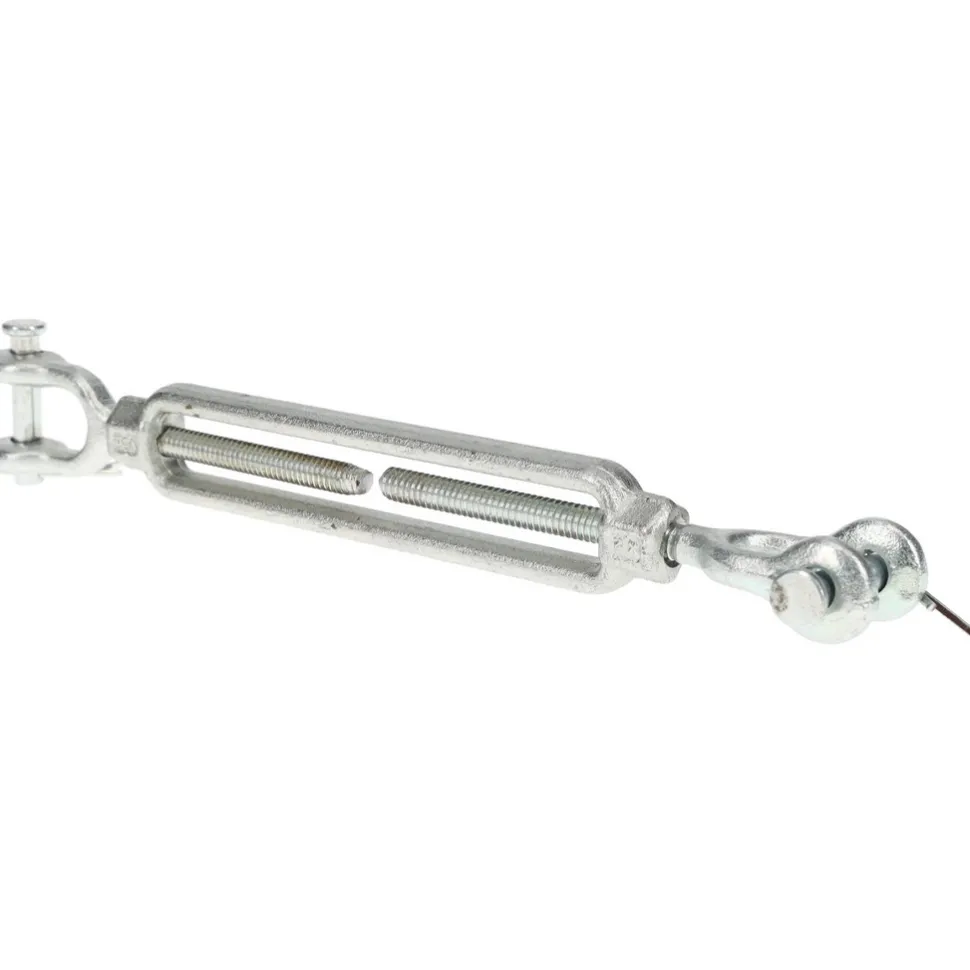 500 Lb Load Limit, 1/4" Thread Dia, 4" Take Up, Steel Jaw & Jaw Turnbuckle