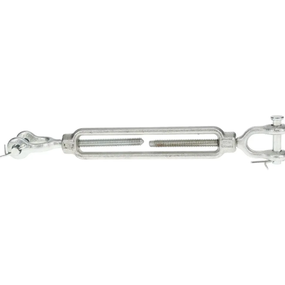 500 Lb Load Limit, 1/4" Thread Dia, 4" Take Up, Steel Jaw & Jaw Turnbuckle