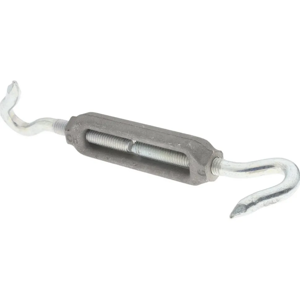174 Lb Load Limit, 3/8" Thread Dia, 2-7/8" Take Up, Aluminum Hook & Hook Turnbuckle