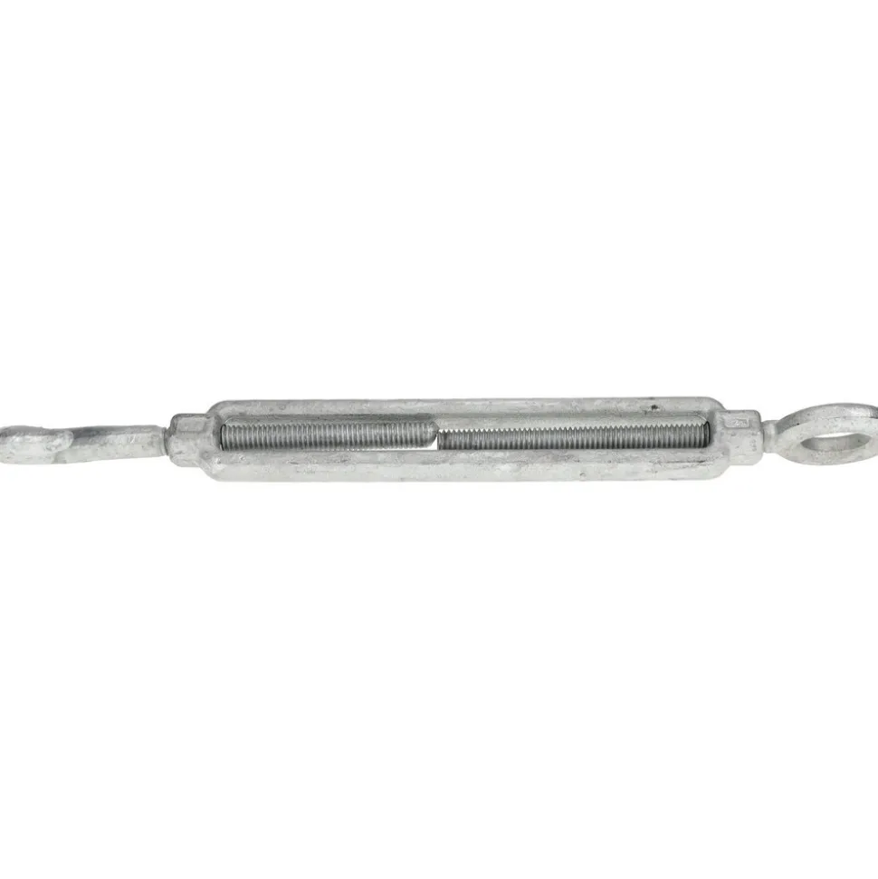 900 Lb Load Limit, 3/8" Thread Dia, 6" Take Up, Steel Hook & Eye Turnbuckle
