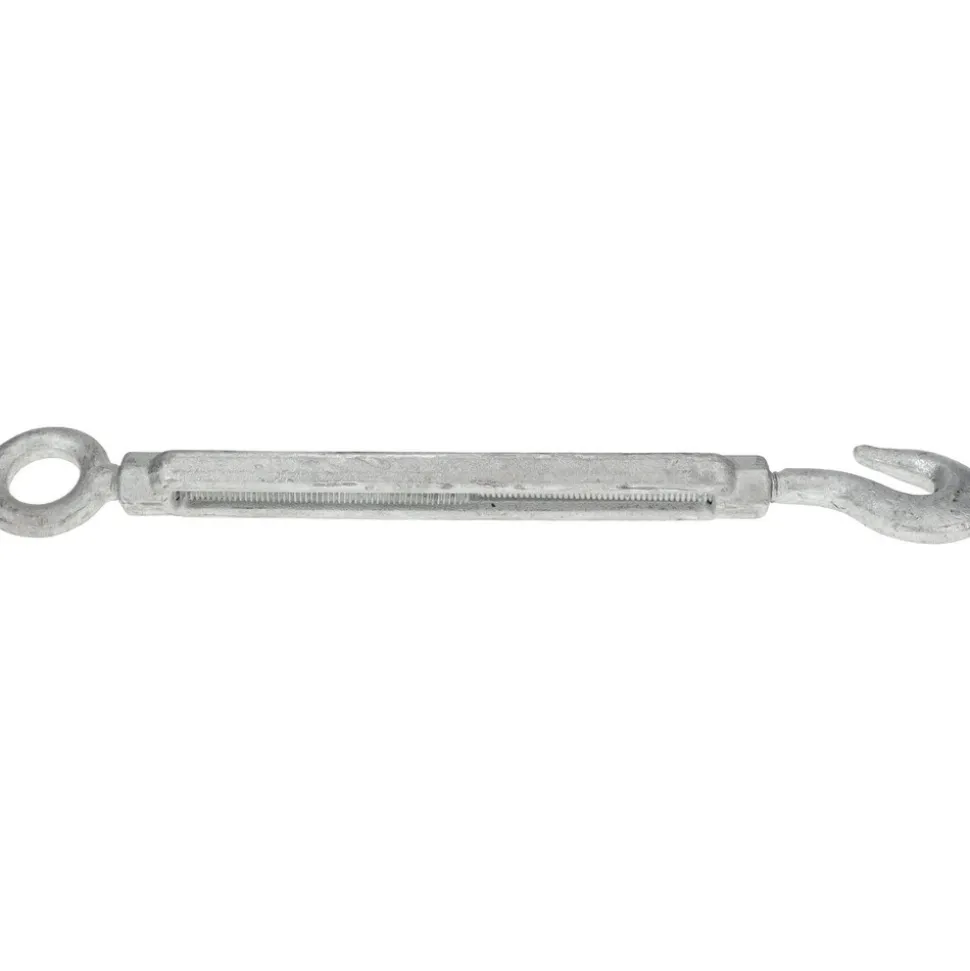 900 Lb Load Limit, 3/8" Thread Dia, 6" Take Up, Steel Hook & Eye Turnbuckle