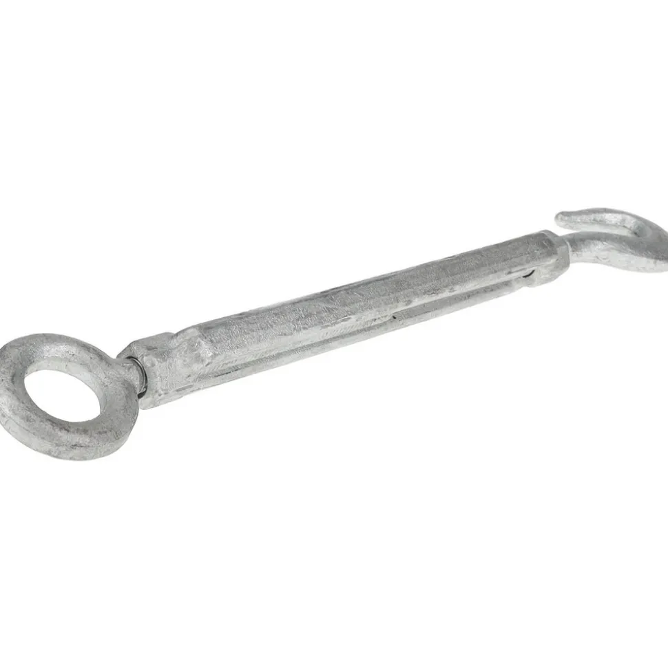 900 Lb Load Limit, 3/8" Thread Dia, 6" Take Up, Steel Hook & Eye Turnbuckle