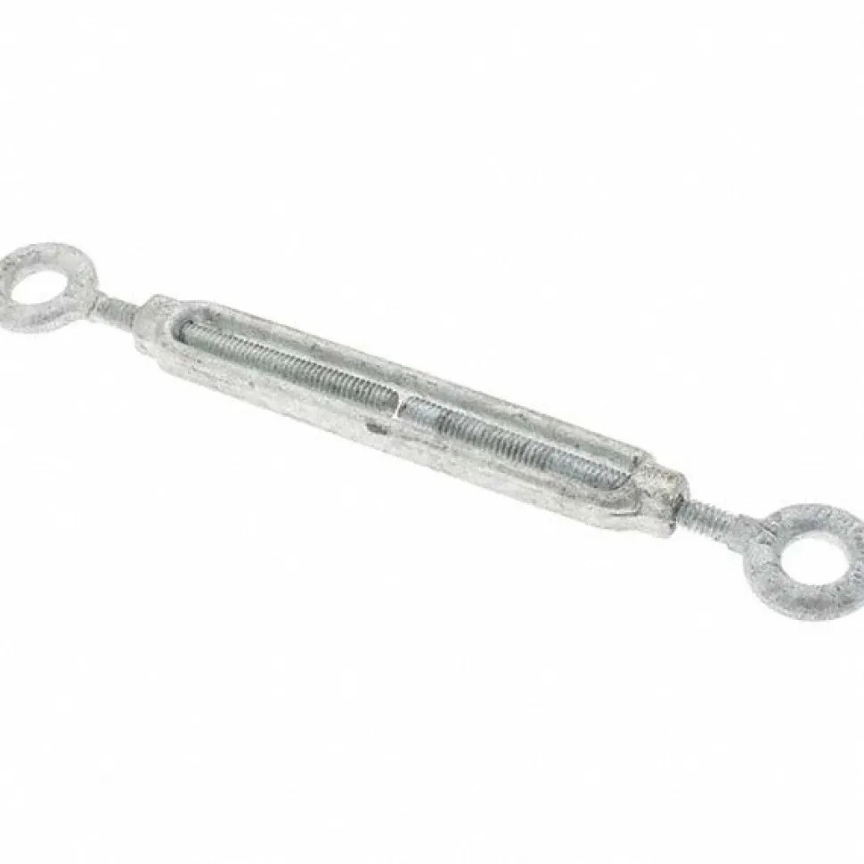 500 Lb Load Limit, 1/4" Thread Dia, 4" Take Up, Steel Eye & Eye Turnbuckle