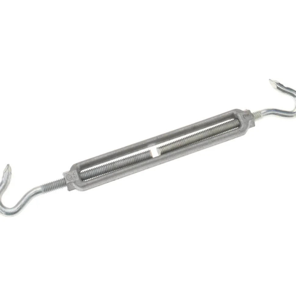 174 Lb Load Limit, 3/8" Thread Dia, 2-7/8" Take Up, Aluminum Hook & Hook Turnbuckle