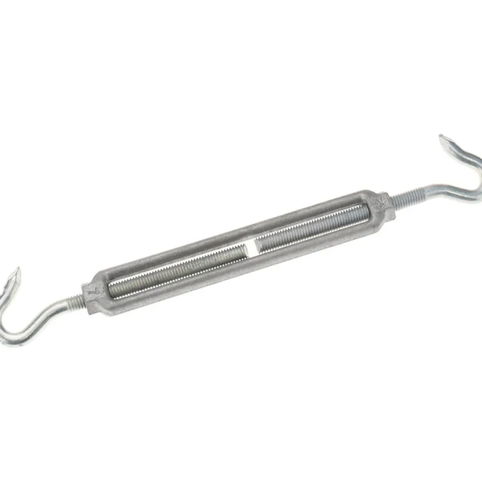 174 Lb Load Limit, 3/8" Thread Dia, 2-7/8" Take Up, Aluminum Hook & Hook Turnbuckle