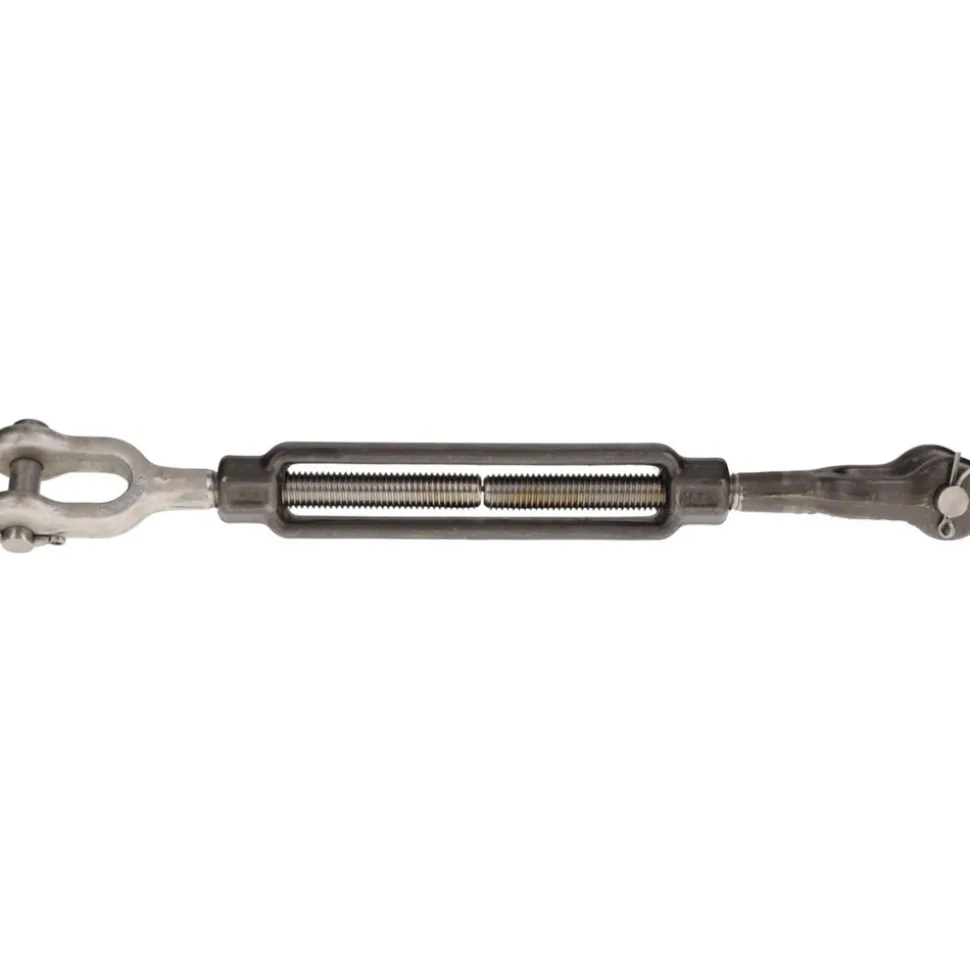 3,500 Lb Load Limit, 5/8" Thread Dia, 6" Take Up, Stainless Steel Jaw & Jaw Turnbuckle