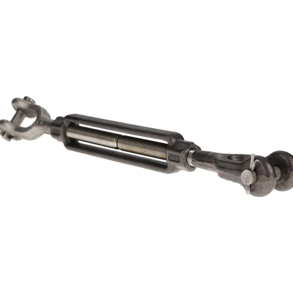 3,500 Lb Load Limit, 5/8" Thread Dia, 6" Take Up, Stainless Steel Jaw & Jaw Turnbuckle