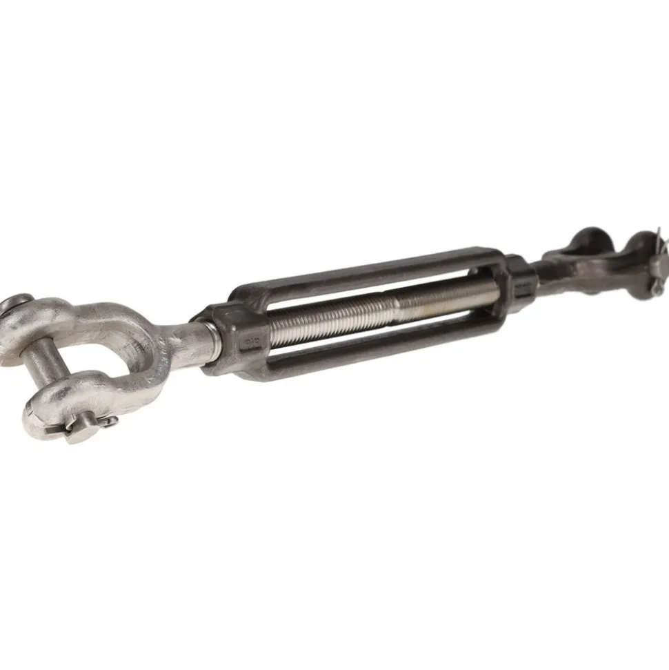 3,500 Lb Load Limit, 5/8" Thread Dia, 6" Take Up, Stainless Steel Jaw & Jaw Turnbuckle