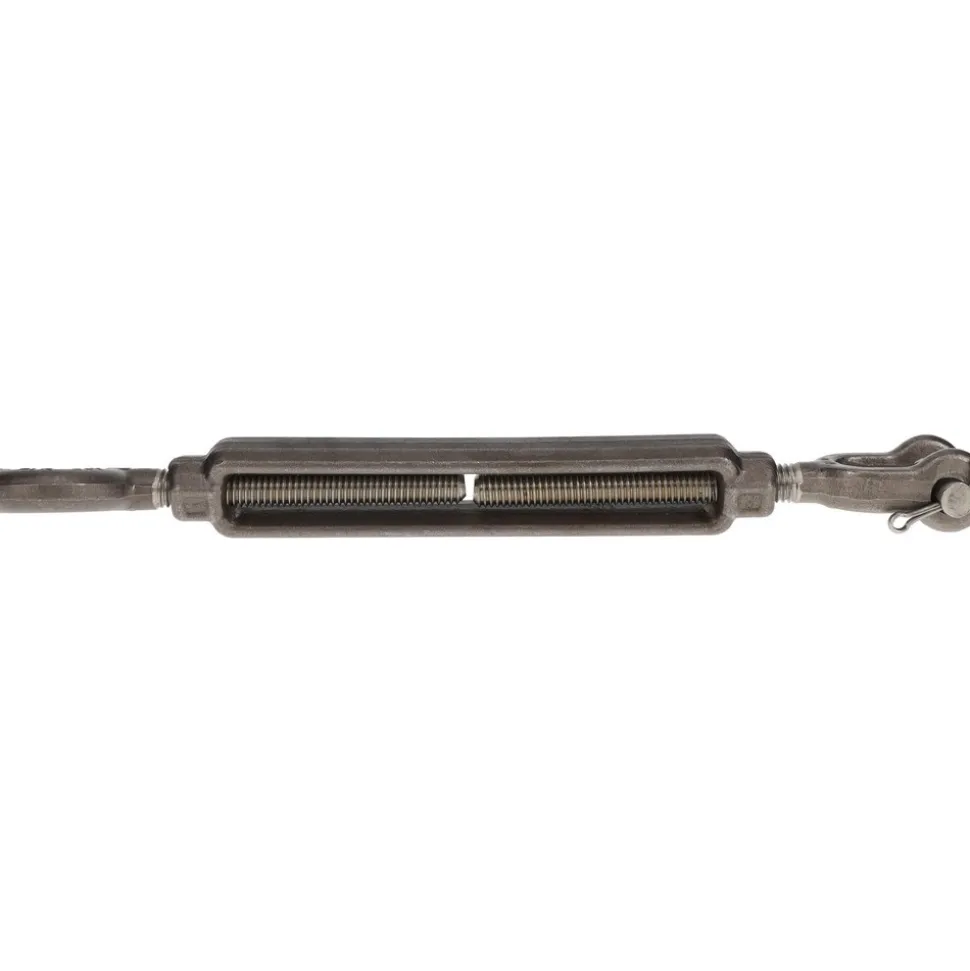 2,200 Lb Load Limit, 1/2" Thread Dia, 6" Take Up, Stainless Steel Jaw & Eye Turnbuckle