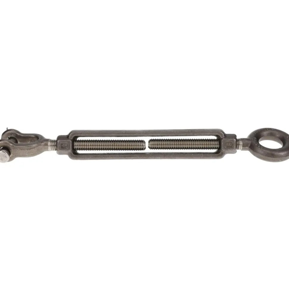 2,200 Lb Load Limit, 1/2" Thread Dia, 6" Take Up, Stainless Steel Jaw & Eye Turnbuckle