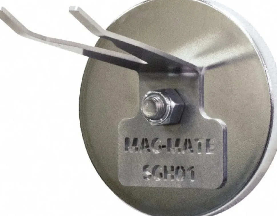 190 Lb Max Pull Force, 1/2" Overall Height, 4-29/32" Dia, Ceramic Cup Magnet