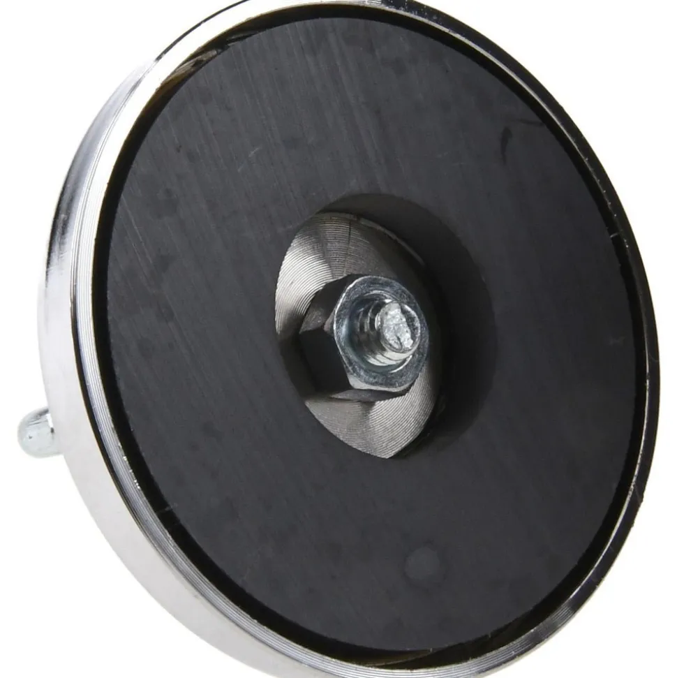 41 Lb Max Pull Force, 3/8" Overall Height, 2.63" Dia, Ceramic Cup Magnet