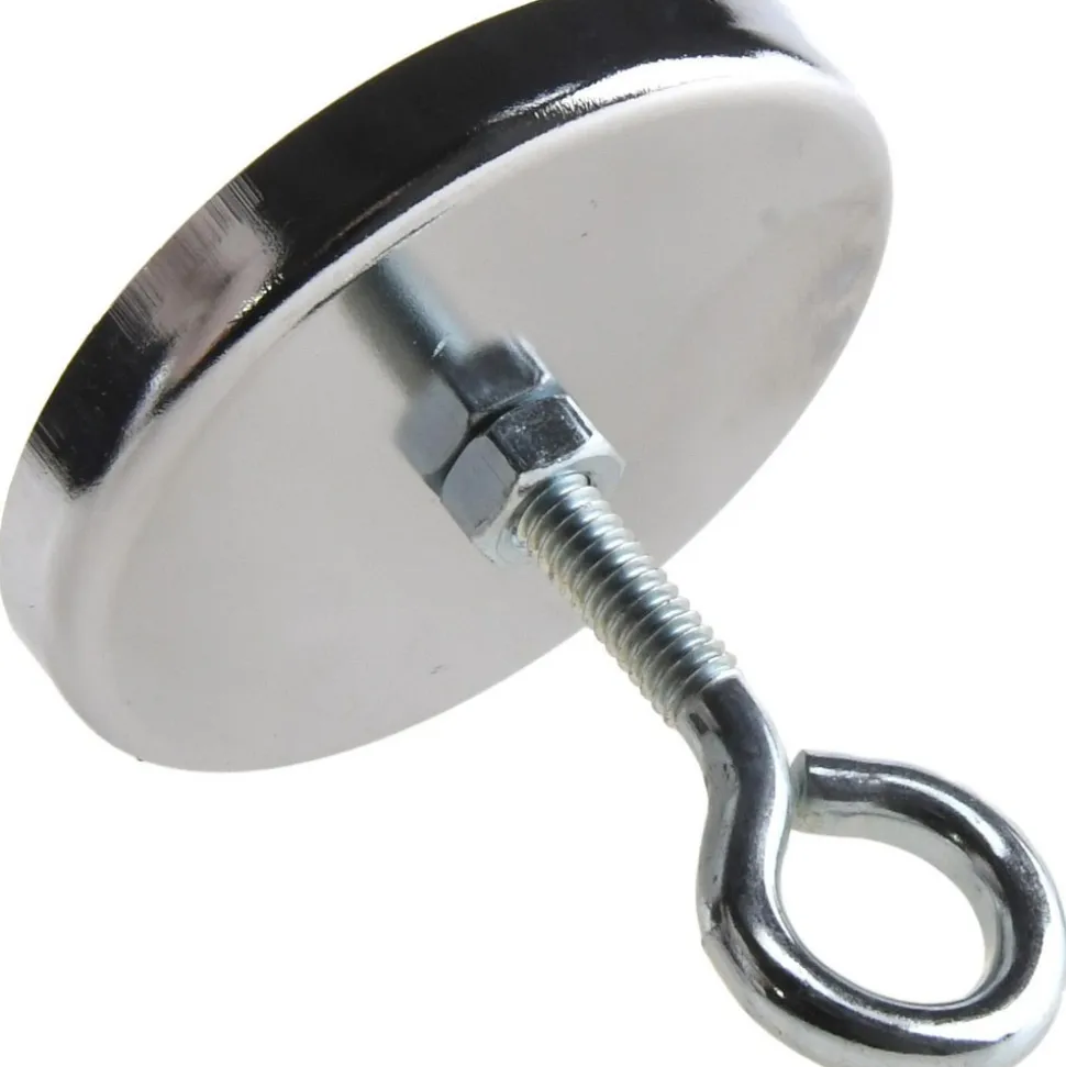 41 Lb Max Pull Force, 3/8" Overall Height, 2.63" Dia, Ceramic Cup Magnet