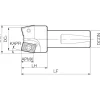 45° Lead Angle, 1" Cut Dia, Indexable & Chamfer End Mill