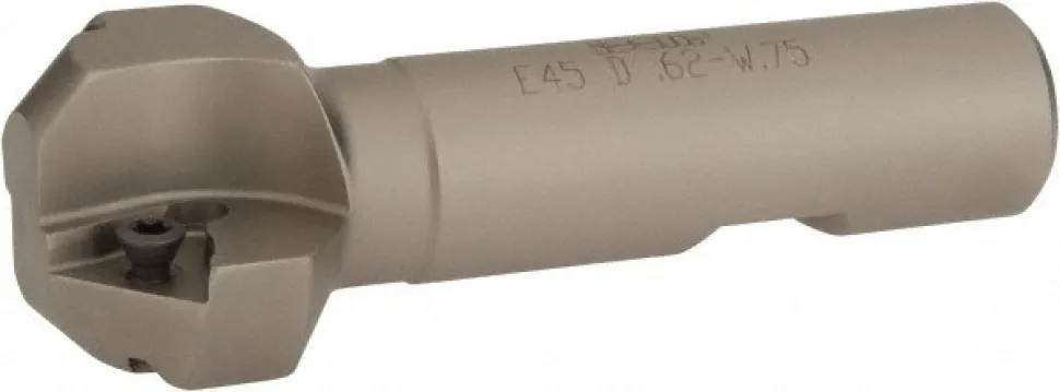 45° Lead Angle, 5/8" to 1.41" Cut Dia, 3/4" Shank Dia, Indexable & Chamfer End Mill