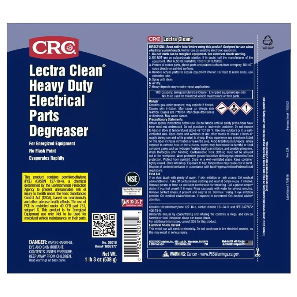 Lectra Clean HD Electrical Parts Degreaser, 19oz