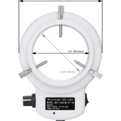 144 LED Intensity-adjustable Ring Light for Stereo Microscopes with White Housing